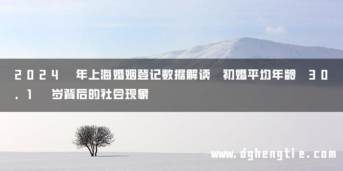 2024 年上海婚姻登记数据解读 初婚平均年龄 30.1 岁背后的社会现象